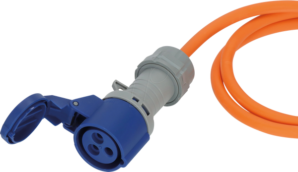 Кемпінг CEE-Kabel mit LED-Anzeige, 5 м, оранжевий, IP44