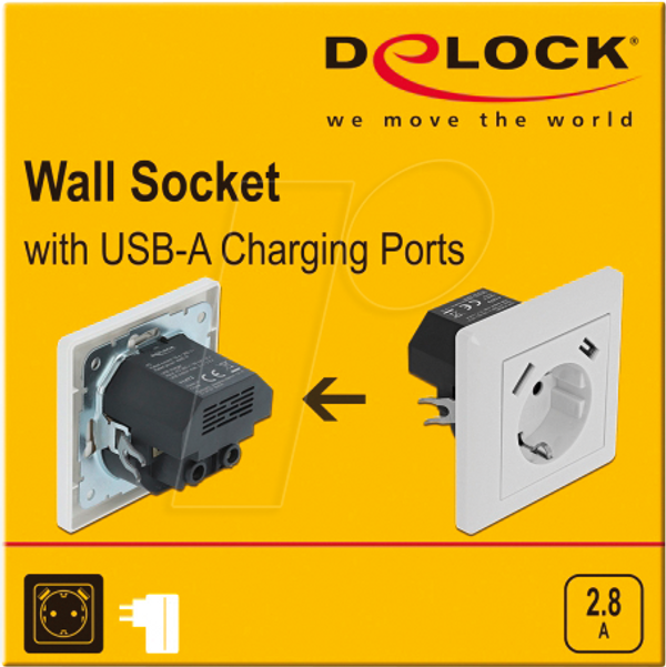 Вбудована розетка з 2 портами USB для зарядки 2x 2,8 A.