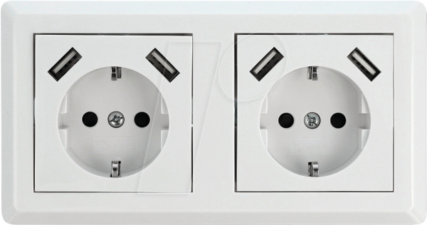 Вбудована розетка з 2 контактами та 4 USB-портами для зарядки, 2x 2,8 A.