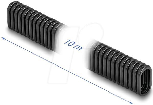 Захисний шланг для кабелю, овальний, гнучкий 13,6 x 6,3 мм, 10 м, чорний