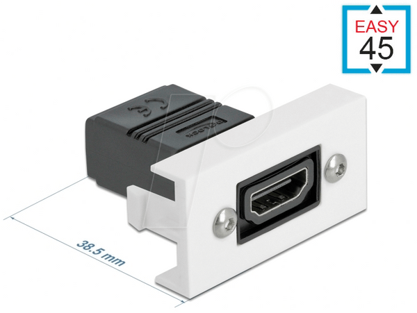 HDMI-модуль Easy 45, прямой, 22,5 x 45 мм.