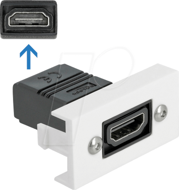 HDMI-модуль Easy 45, прямой, 22,5 x 45 мм.