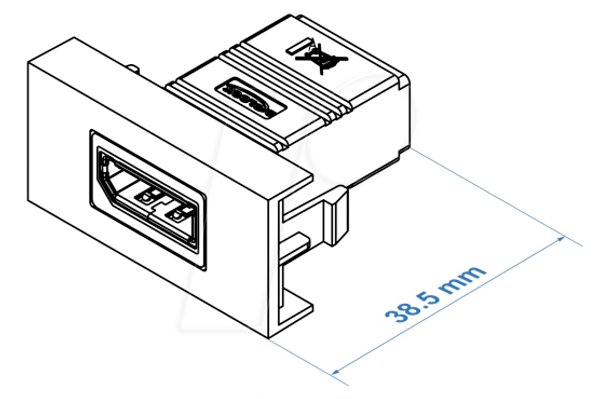 Модуль DisplayPort Easy 45, прямой, 22,5 x 45 мм.