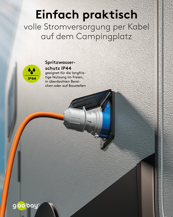 Подовжувач для кемпінгу CEE 10 м, 16A / 230V, помаранчевий