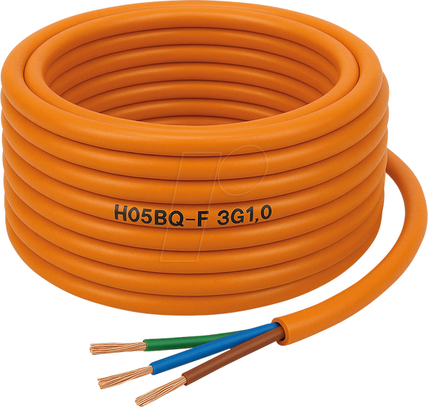 PUR-кабель H05BQ-F, 3 x 1 мм, 50 м, помаранчевий