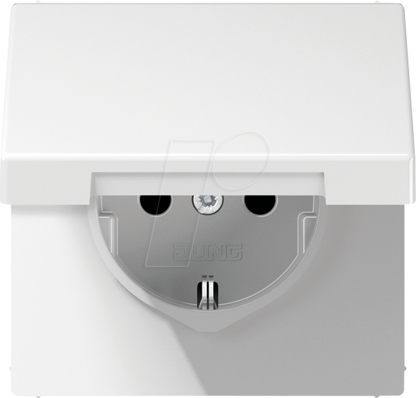 Розетка, 16 A 250 V ~, SAFETY+, кришка на шарнірах, альпійський білий