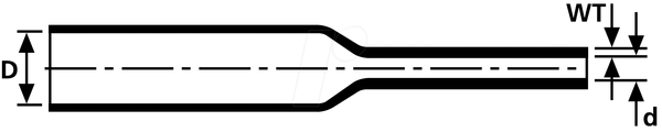 Термоусадочная трубка, 3:1, Ø 12 мм, синяя, 10 x 200 мм