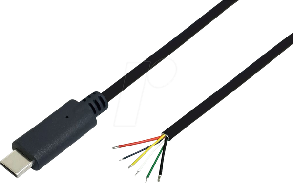 USB-C штекер - вільні кінці, чорний, 1,0 м