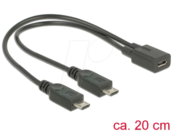 Кабель USB micro B (мама) > 2x USB micro-B (тато)