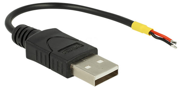 USB 2.0 A чоловічий > 2 x відкриті дроти