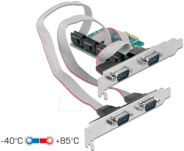 4-портовий RS 232, послідовний порт, карта PCIe