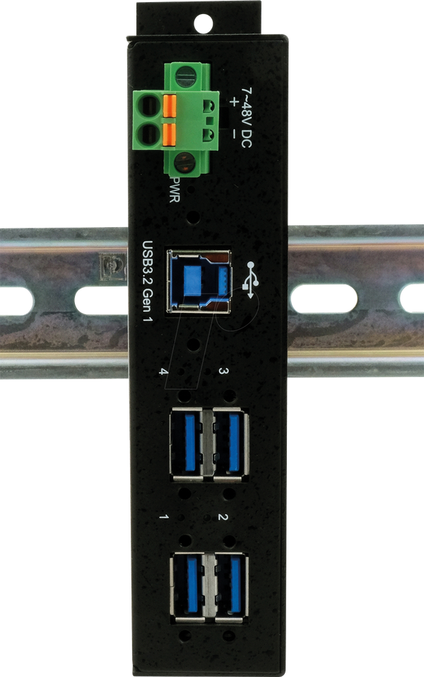 4-портовий металевий концентратор USB 3.2 Gen1 з 15KV ESD/Din-рейкою