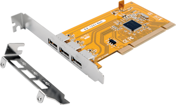 Плата USB 2.0 PCI 3 порти в комплекті з кронштейном LP (набір мікросхем NEC)