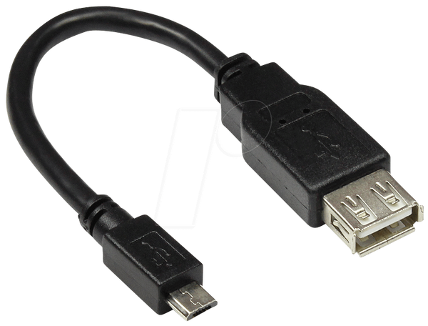 USB 2.0 OTG чоловічий micro-B > жіночий A, 0,1 м