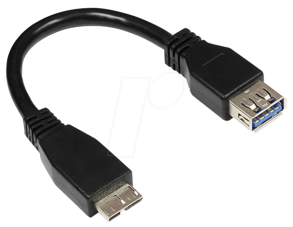 USB 3.0 OTG чоловічий micro-B > жіночий A, 0,1 м