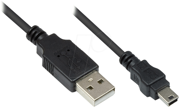 USB 2.0 чоловічий A > чоловічий mini-B, 3 м