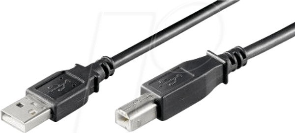 Високошвидкісний кабель USB 2.0, роз'єм A > роз'єм B, 3,0 м, чорний