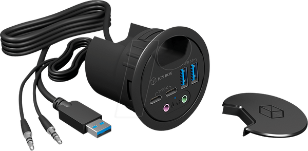 USB 3.0 4-х портовий настільний концентратор, Type-C, Type-a, аудіо