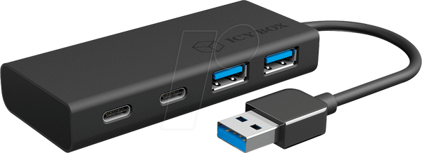 Концентратор USB 3.0, 2x USB-A + 2x USB-C