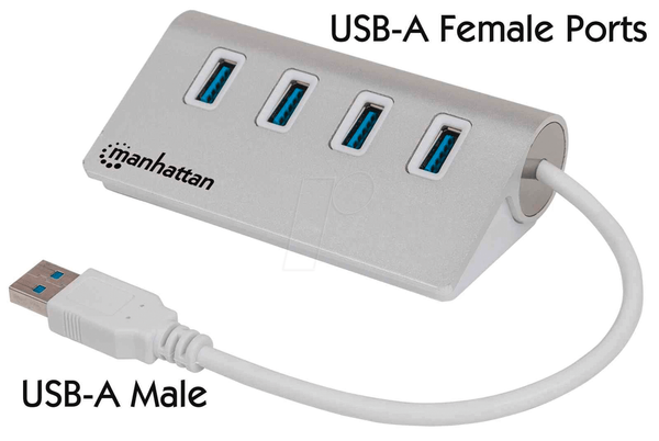 Концентратор USB 3.0, 4-портовий, алюмінієвий корпус