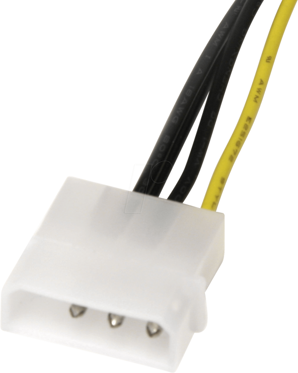 2x LP4 до 8 pin PCI-E, 15 см, чорний/жовтий, чорний/жовтий