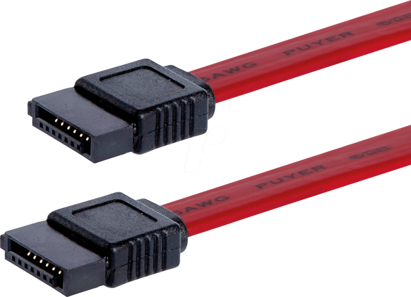 Кабель SATA 6 Гбіт/с fe. > SATA fe., 30 см, червоний