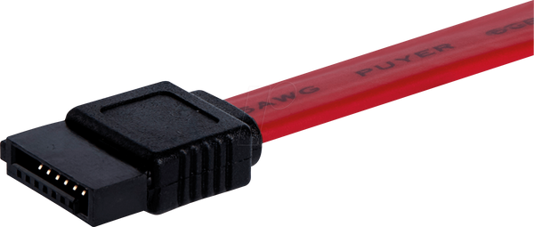 Кабель SATA 6 Гбіт/с fe. > SATA fe., 30 см, червоний