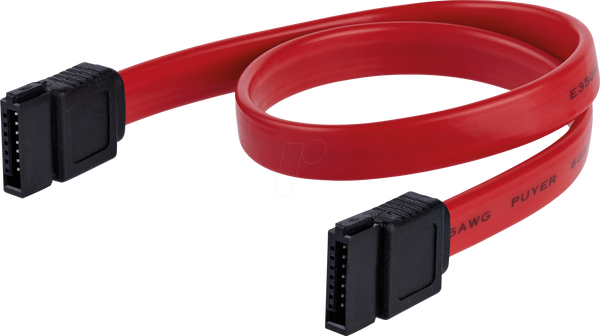 Кабель SATA 6 Гбіт/с fe. > SATA fe., 30 см, червоний