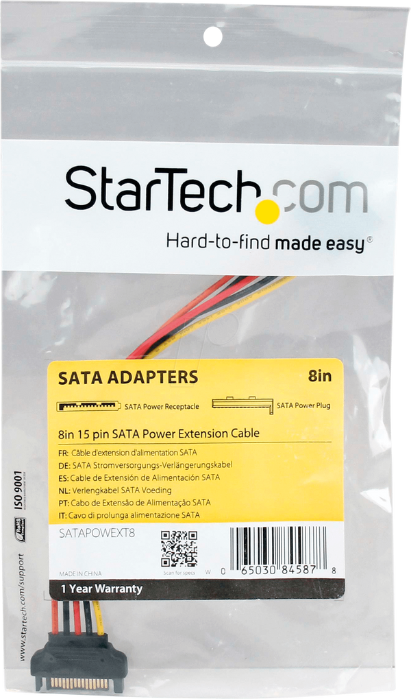 Кабель SATA 6 Гбіт/с ма. > SATA fe., 20 см, червоний