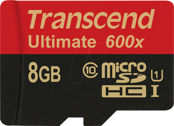 Карта пам'яті MicroSDHC 8 ГБ, Transcend Class 10 UHS-I.