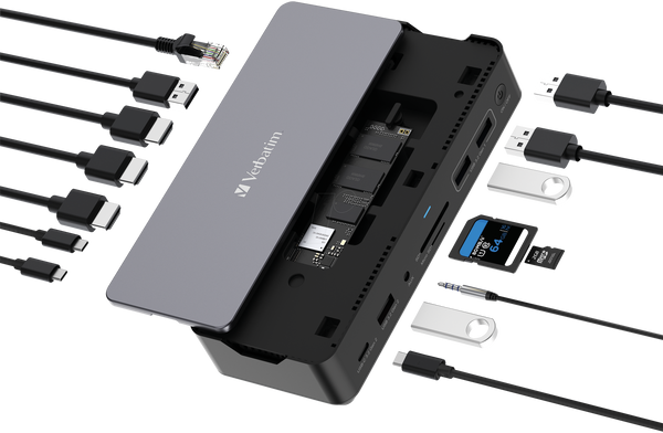 Док-станція, USB-C, 17 портів, слот для SSD