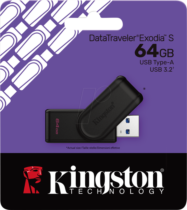 USB-накопичувач, USB 3.2, 64 ГБ, DataTraveller Exodia S