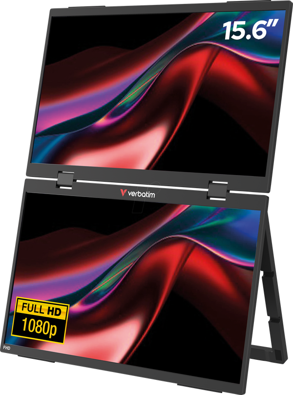 Двойной монитор 39,6 см, соотношение сторон 16:9, разрешение 1080p, USB-C