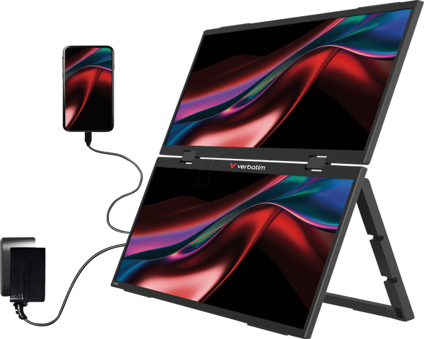 Двойной монитор 39,6 см, соотношение сторон 16:9, разрешение 1080p, USB-C