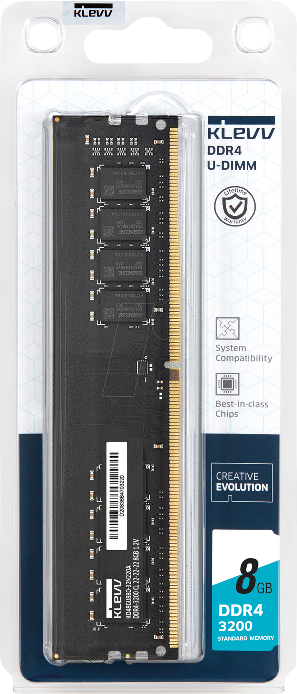 8 ГБ DDR4 3200 CL22 KLEVV UDIMM
