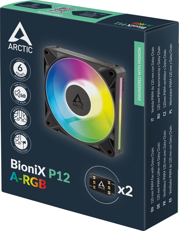 Arctic Gehäuselüfter BioniX P12 A-RGB, 120 мм, чорний