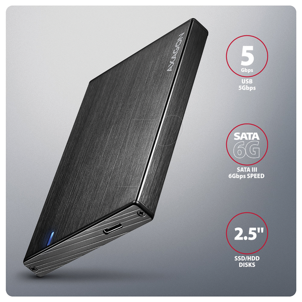 Внешний корпус SATA 2,5 дюйма, USB 3.0, черный.