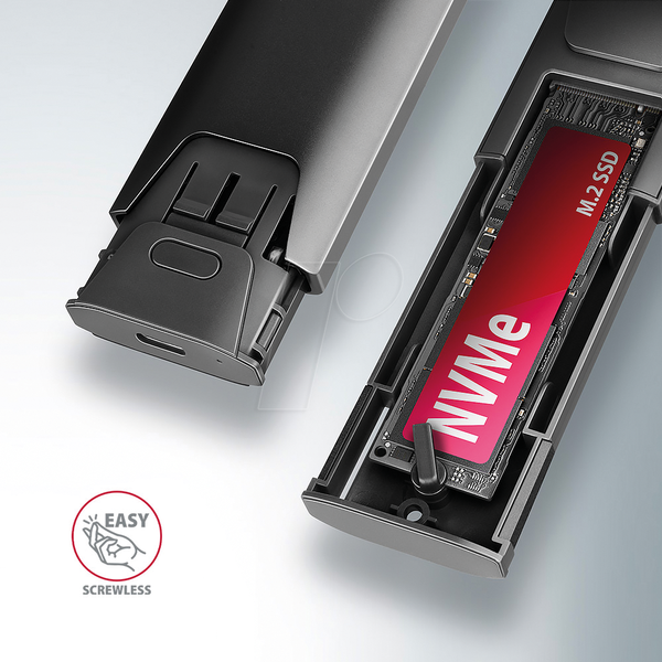 Корпус AXAGON EEM2-GTS2 M.2, NVMe и SATA, USB-C