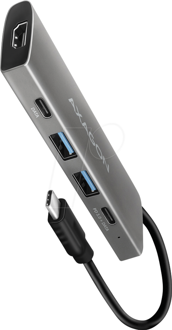 USB-концентратор AXAGON HMC-5G21: 2 порта USB-A + 2 порта USB-C + HDMI