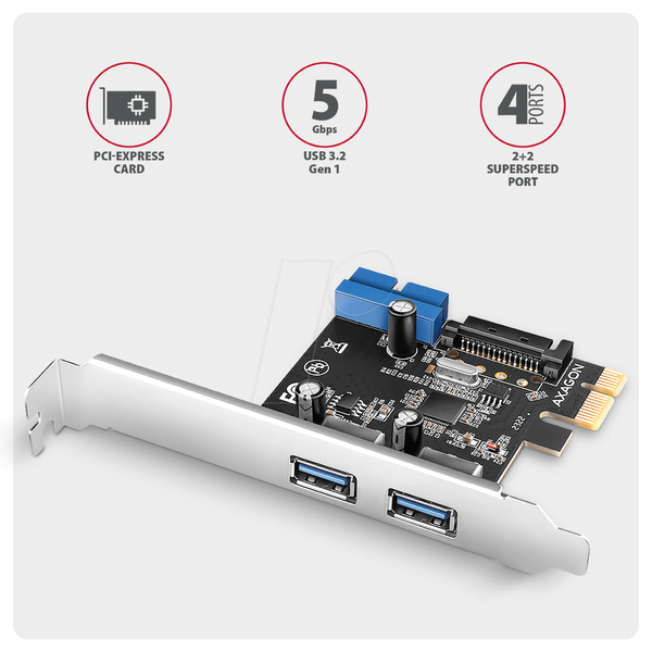 Плата расширения AXAGON PCEU-232RS, PCIe 4.0 x1