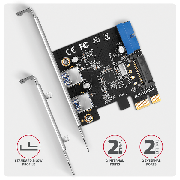 Плата расширения AXAGON PCEU-232RS, PCIe 4.0 x1
