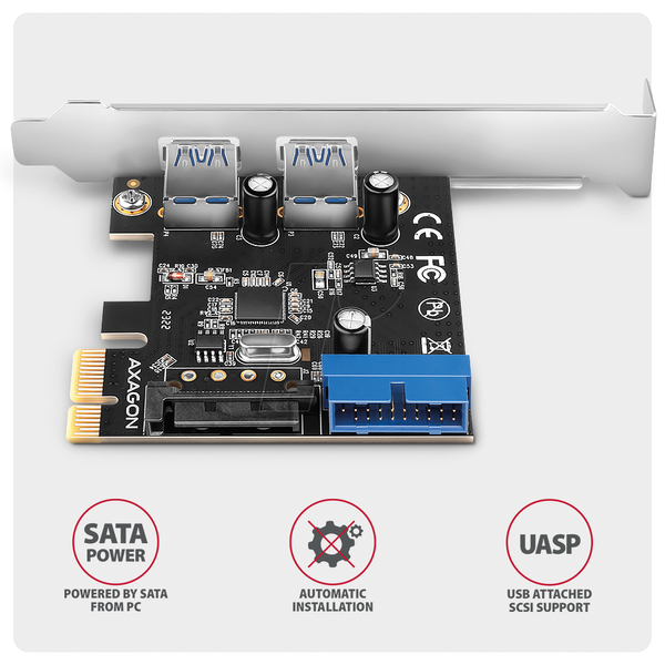 Плата расширения AXAGON PCEU-232RS, PCIe 4.0 x1