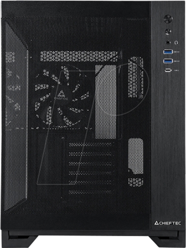 Корпус CHIEFTEC Visio AIR, ATX, загартоване скло, чорний