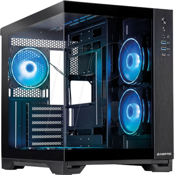 Корпус CHIEFTEC Visio, ATX, загартоване скло, RGB, чорний