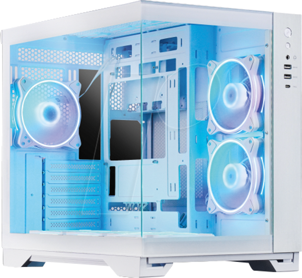 Корпус CHIEFTEC Visio, ATX, загартоване скло, RGB, білий