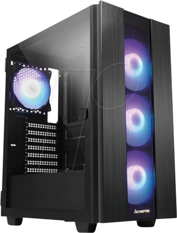 Корпус CHIEFTEC Hunter 2, ATX, загартоване скло, RGB, чорний