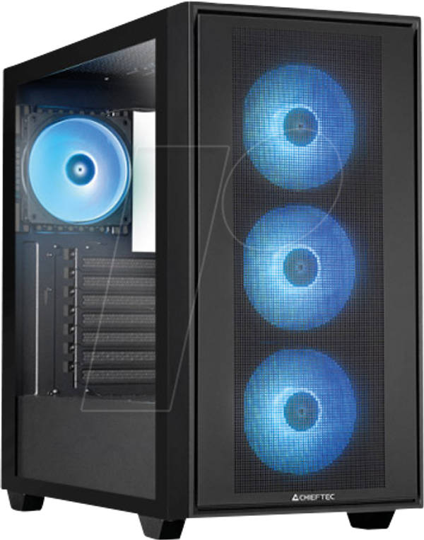Корпус CHIEFTEC Hunter 3 E-ATX, загартоване скло, RGB, чорний