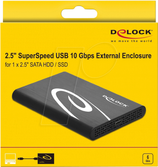 Внешний корпус для 2,5-дюймовых SATA HDD/SSD с интерфейсом SuperSpeed USB 1.