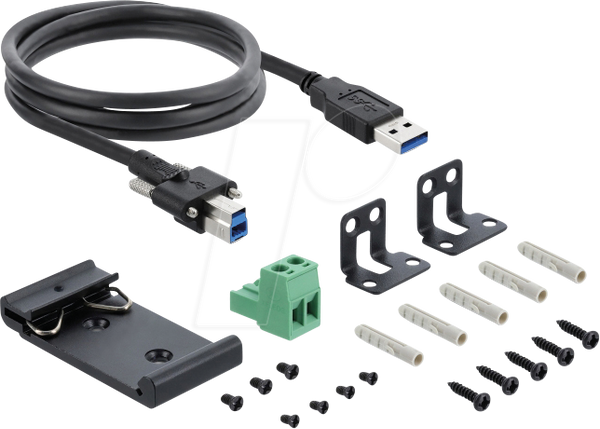 Промисловий концентратор 4 x USB 5 Gbps Type-A із захистом від електростатичної напруги 8 kV