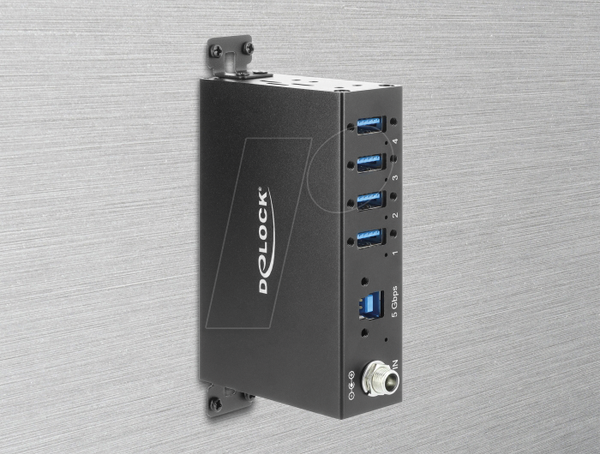 Промисловий концентратор 4 x USB 5 Gbps Type-A із захистом від електростатичної напруги 8 kV